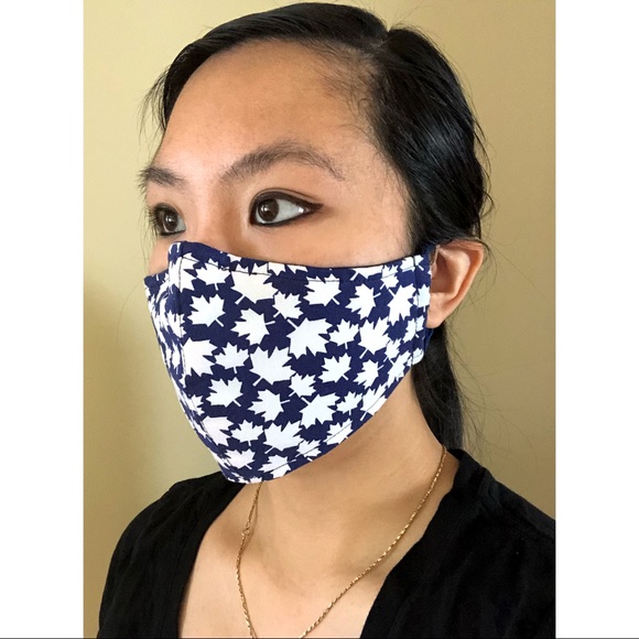 NavyBlue Maple Leaf Canada Face Mask (kids/adults) - Picture 1 of 4